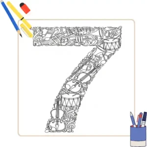 Cijfers 7 Kleurplaat thumbnail