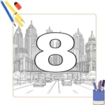 Cijfers 8 Kleurplaat thumbnail