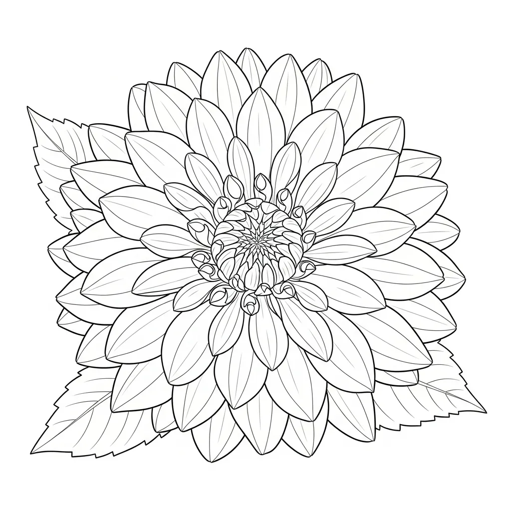 Dahlia Bloem Kleurplaat 11 Dahlia Bloem Kleurplaat 3