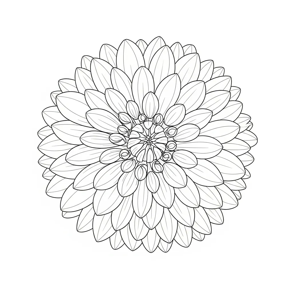 Dahlia Bloem Kleurplaat 13 Dahlia Bloem Kleurplaat 5