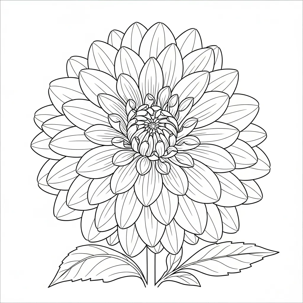 Dahlia Bloem Kleurplaat 15 Dahlia Bloem Kleurplaat 7