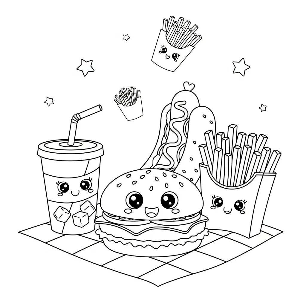 Fastfood Kleurplaat 17 Fastfood Kleurplaat 9