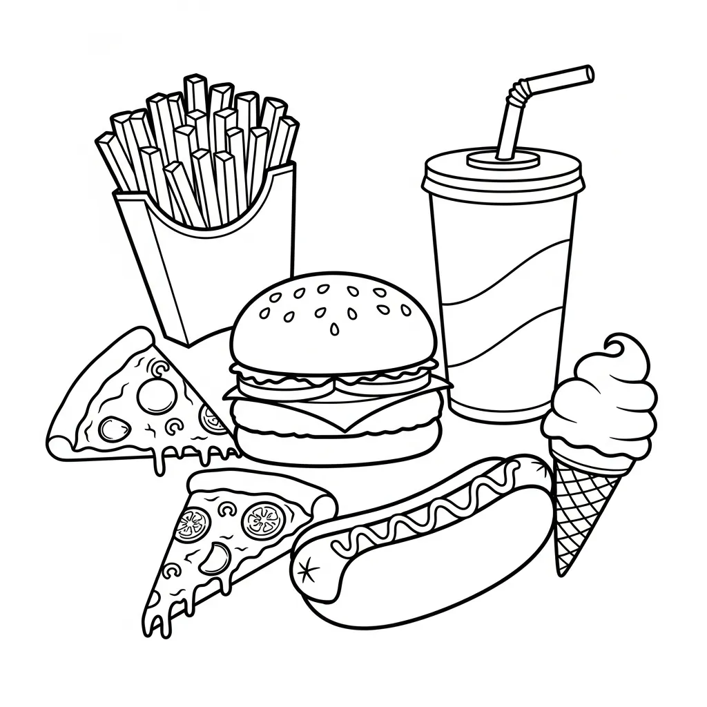 Fastfood Kleurplaat 18 Fastfood Kleurplaat 10