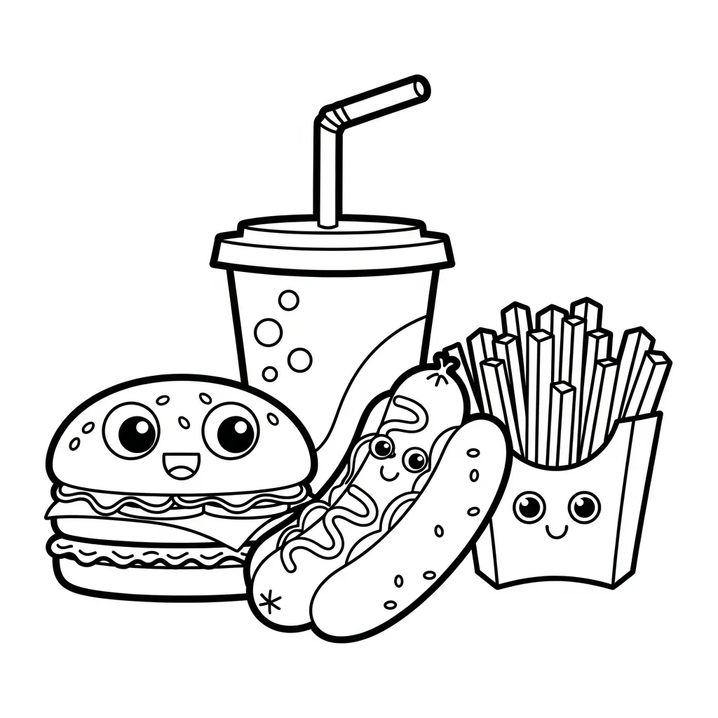 Fastfood Kleurplaat 15 Fastfood Kleurplaat 7