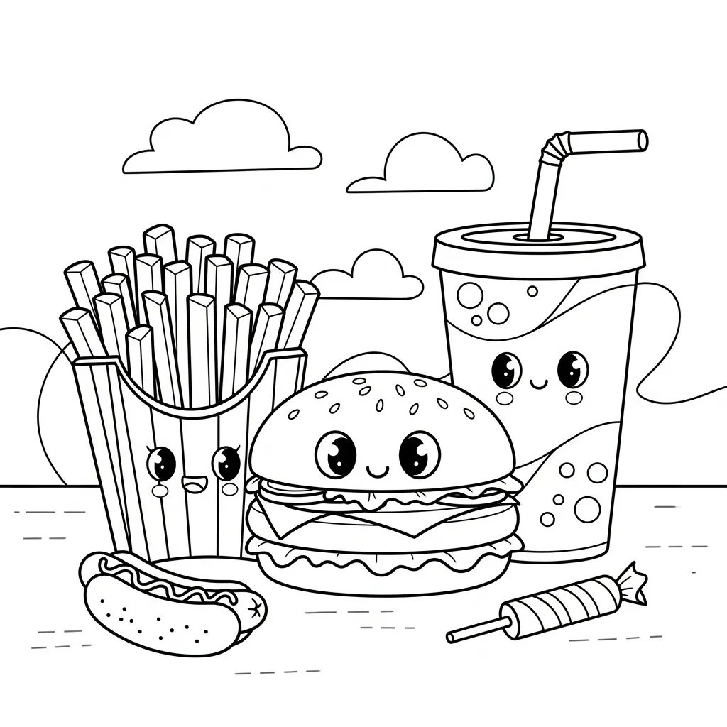 Fastfood Kleurplaat 14 Fastfood Kleurplaat 6