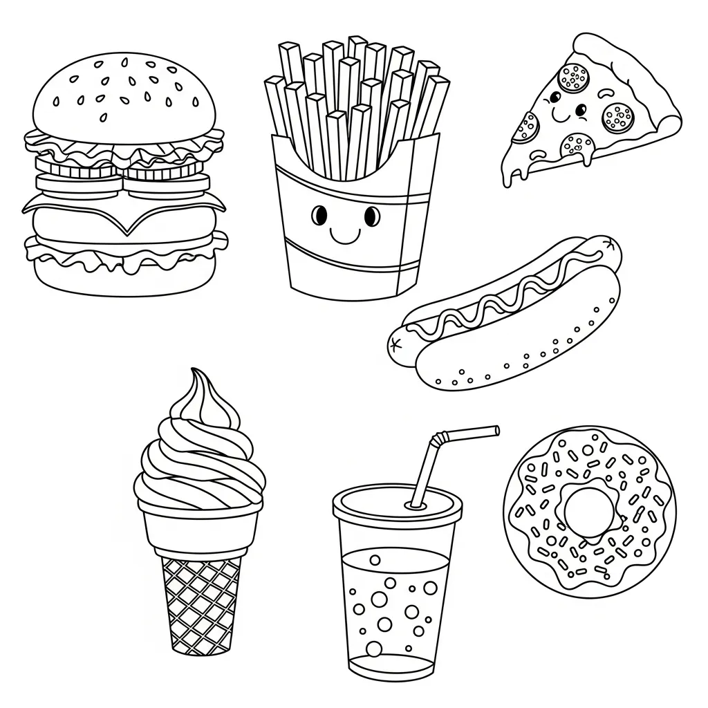 Fastfood Kleurplaat 13 Fastfood Kleurplaat 5