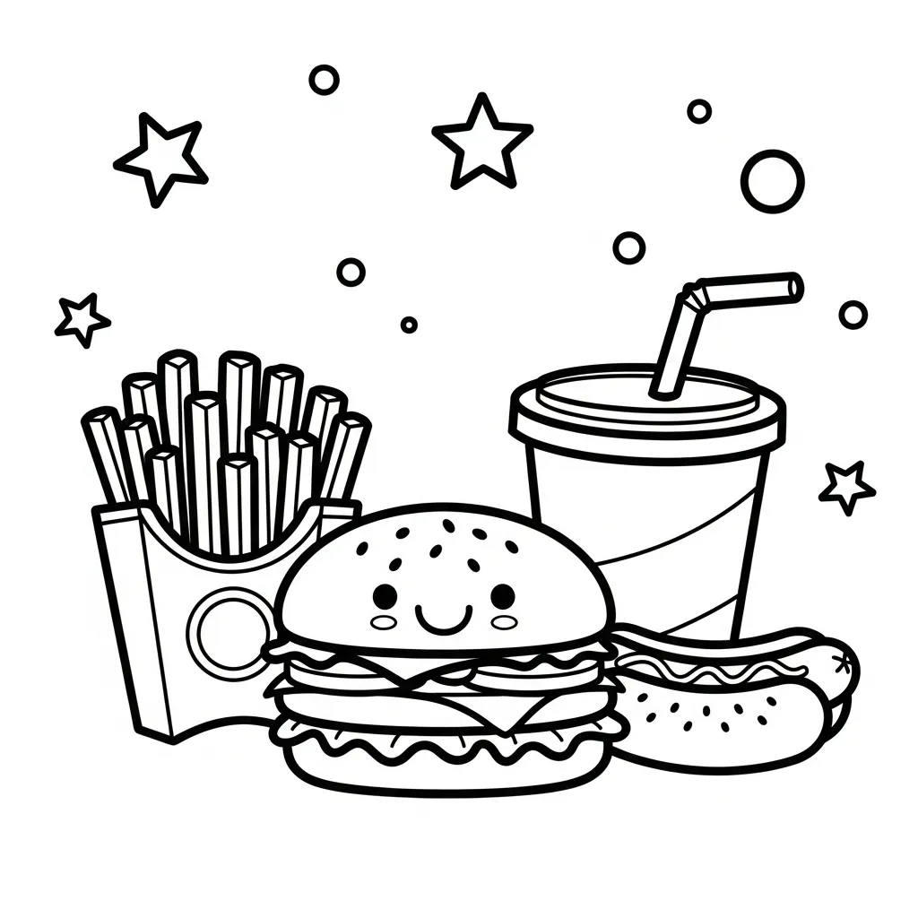 Fastfood Kleurplaat 12 Fastfood Kleurplaat 4