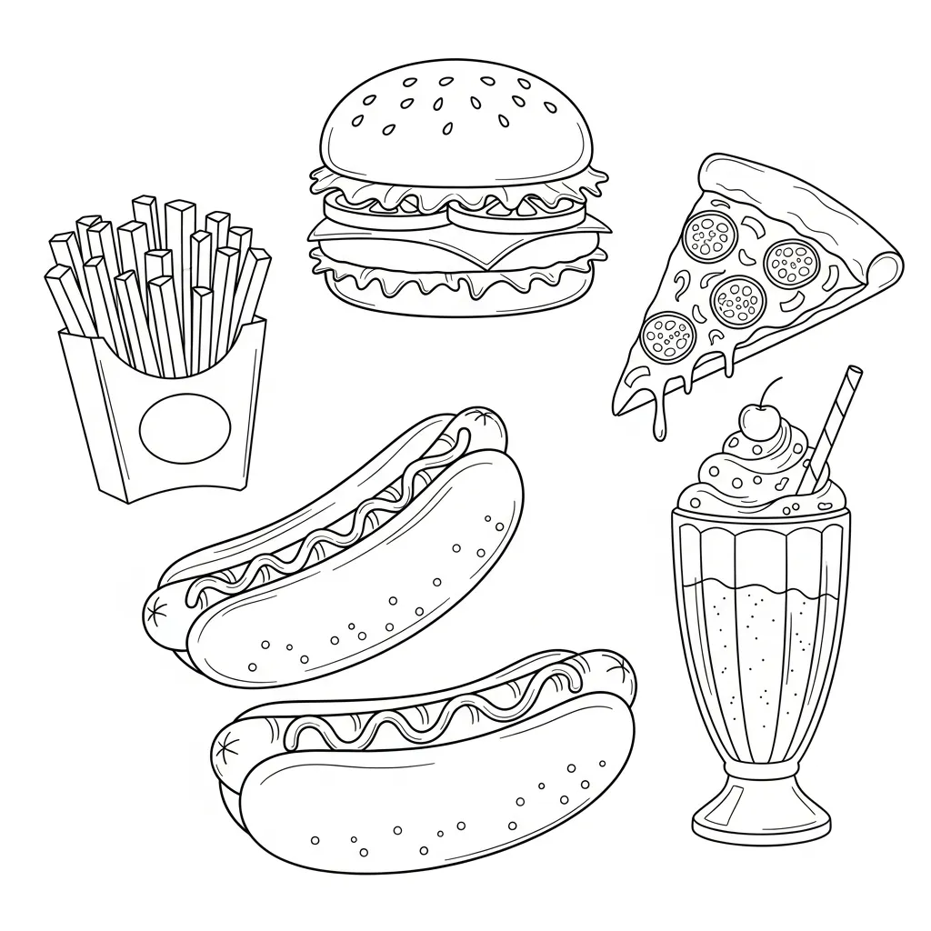 Fastfood Kleurplaat 11 Fastfood Kleurplaat 3