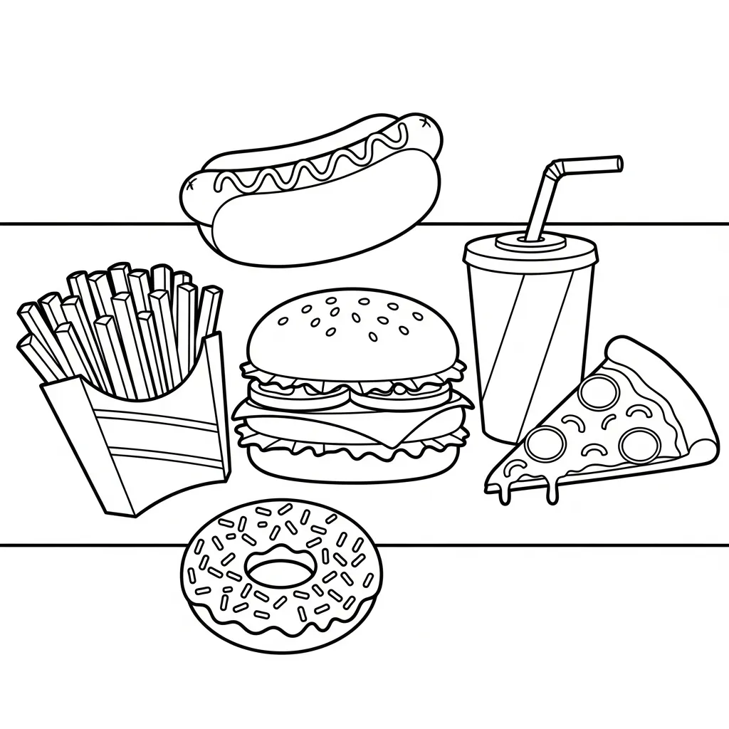 Fastfood Kleurplaat 10 Fastfood Kleurplaat 2