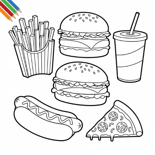 Fastfood Kleurplaat thumbnail