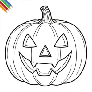 Halloween Pompoen Snijden Kleurplaat thumbnail