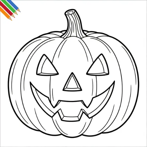 Halloween Pompoen Snijden Kleurplaat thumbnail