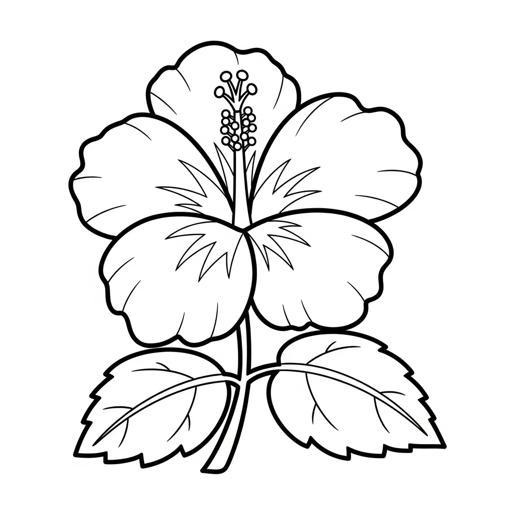 Hibiscus Kleurplaat 8