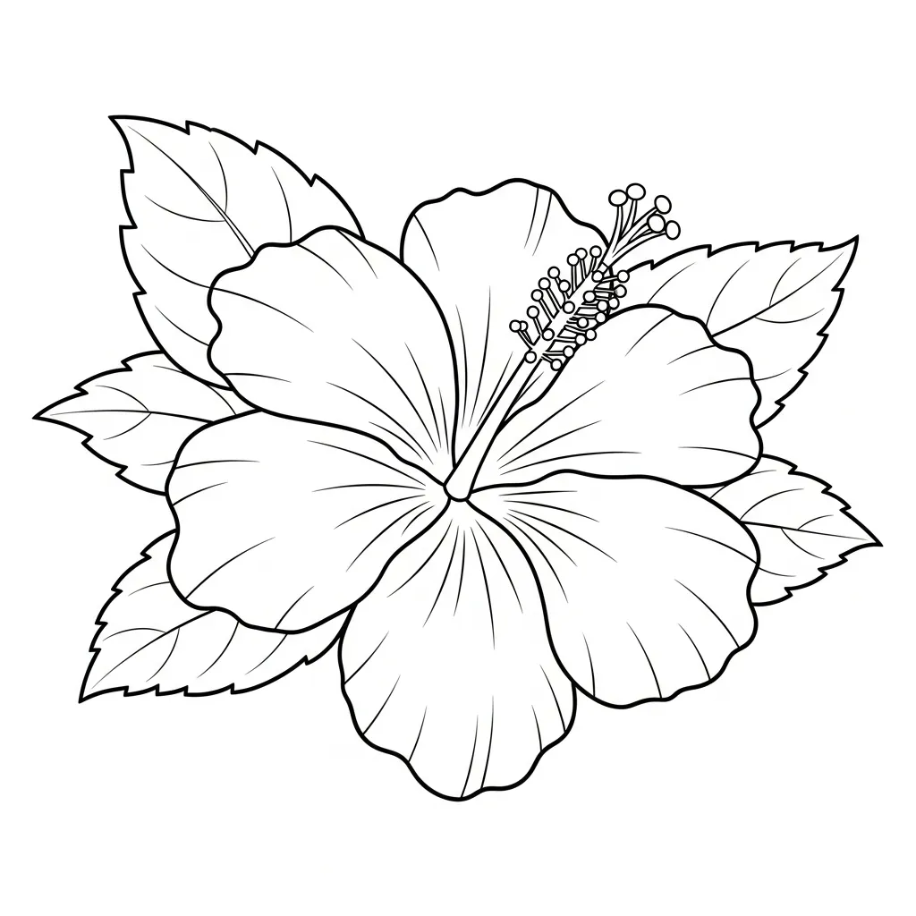 Hibiscus Kleurplaat 5