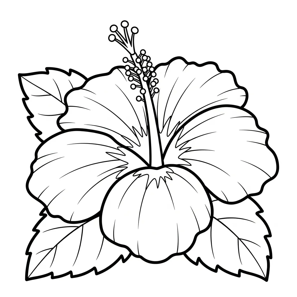Hibiscus Kleurplaat 6