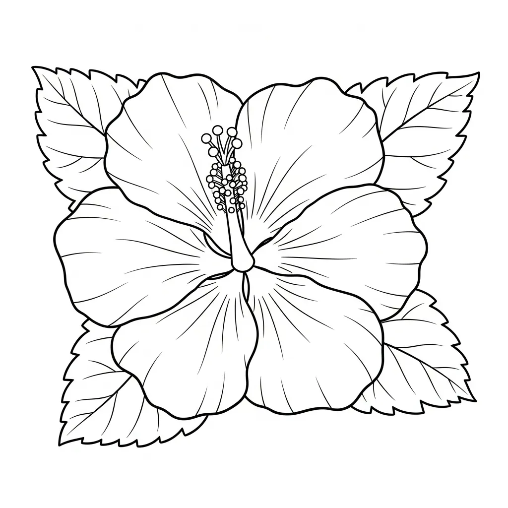 Hibiscus Kleurplaat 7