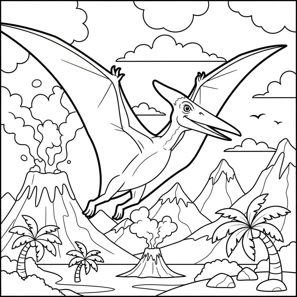 Pterodactyl Kleurplaat 8 Pterodactyl Kleurplaat