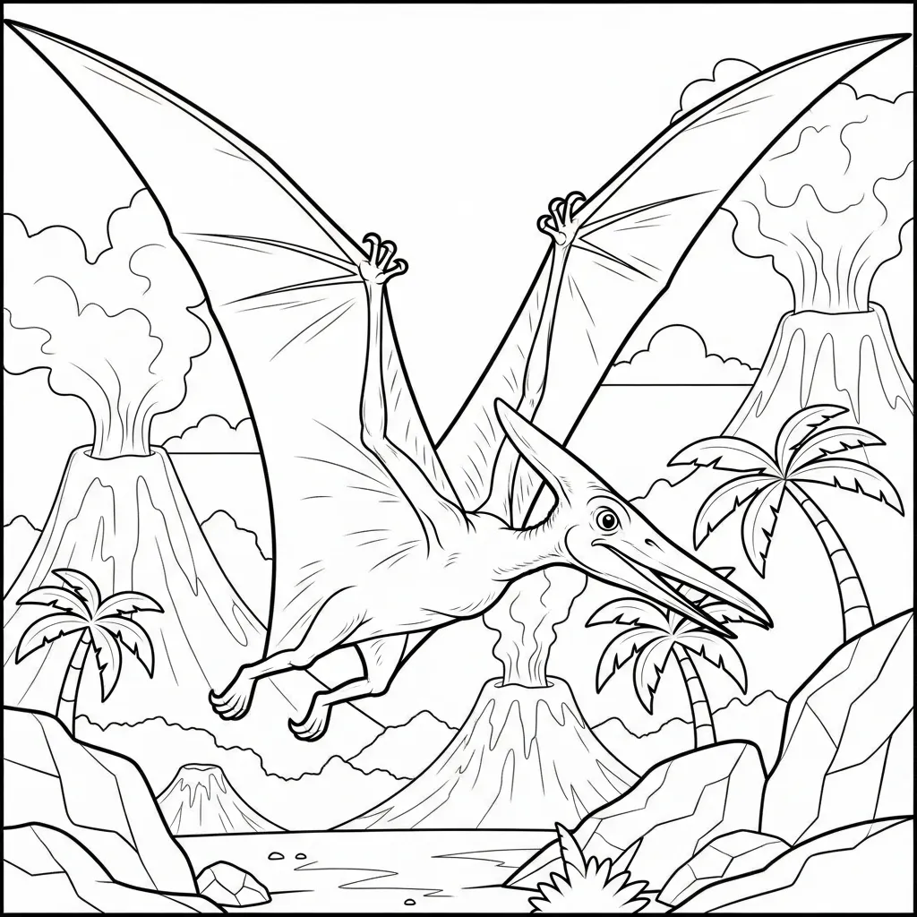 Pterodactyl Kleurplaat 9 Pterodactyl Kleurplaat 1