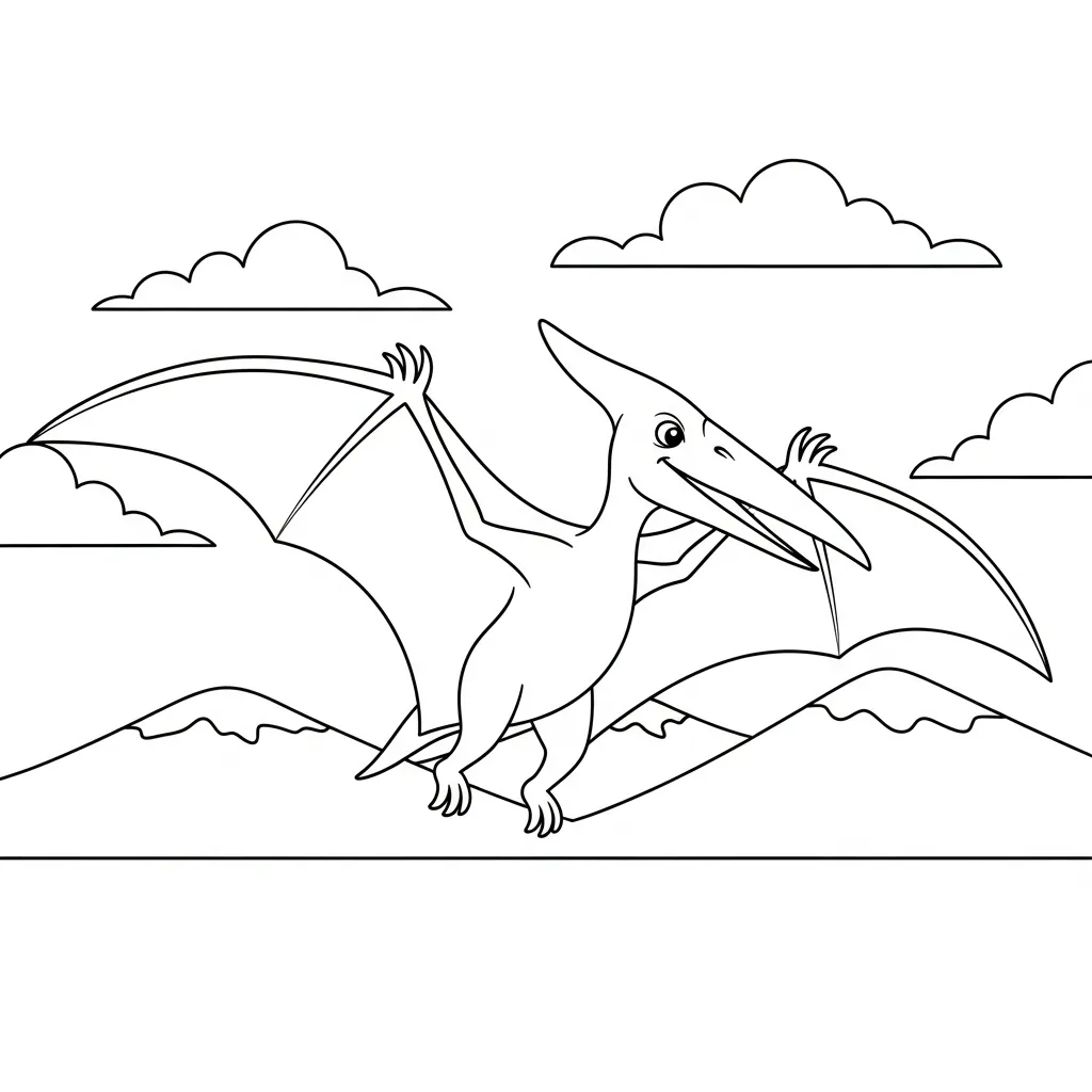 Pterodactyl Kleurplaat 12 Pterodactyl Kleurplaat 4