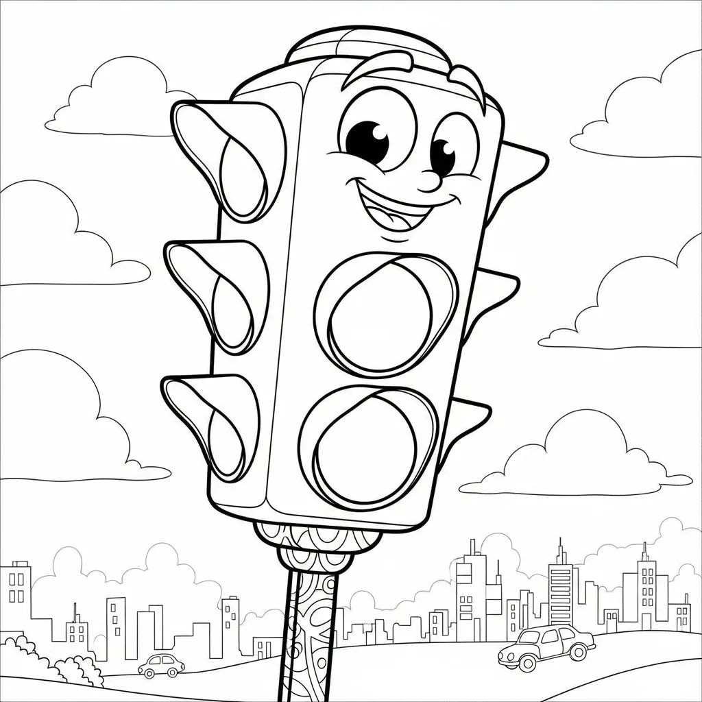 Verkeerslicht Kleurplaat 2