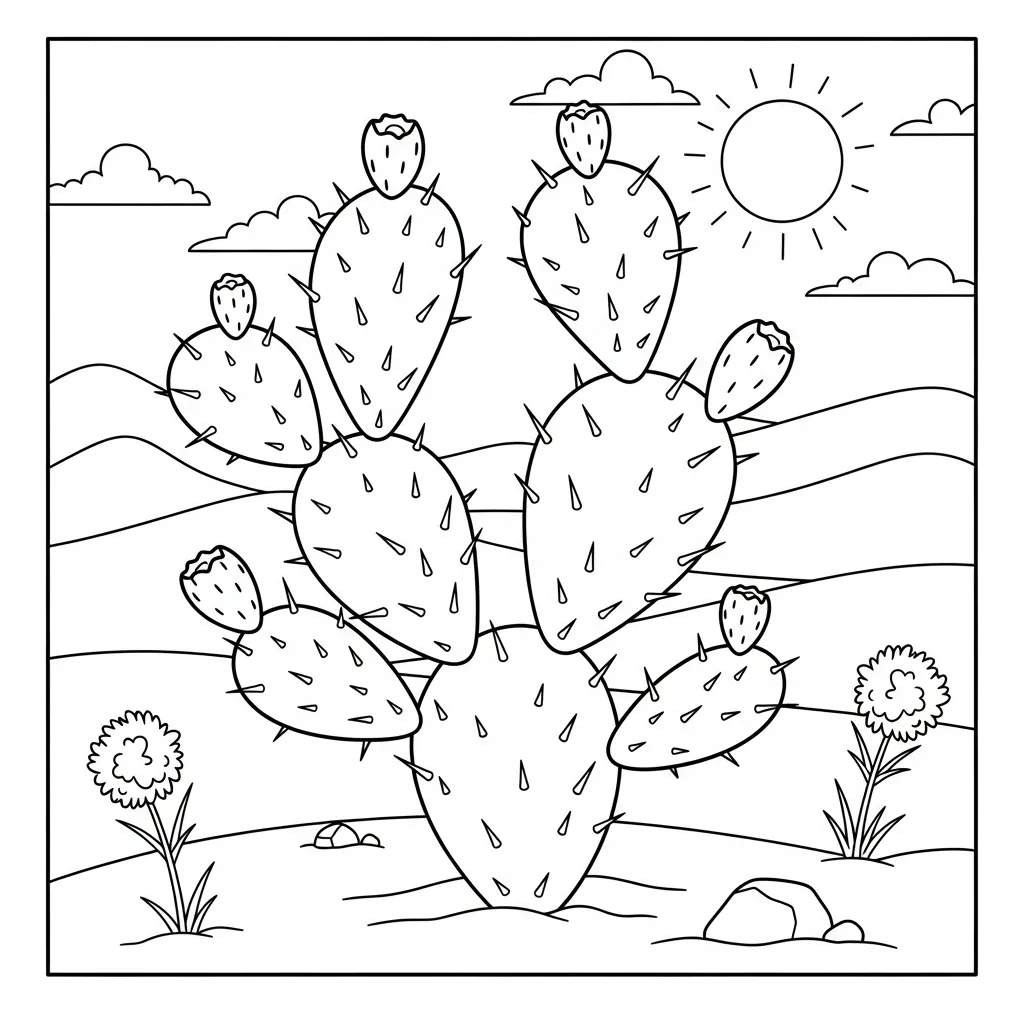 Vijgcactus Kleurplaat 9 Vijgcactus Kleurplaat 1