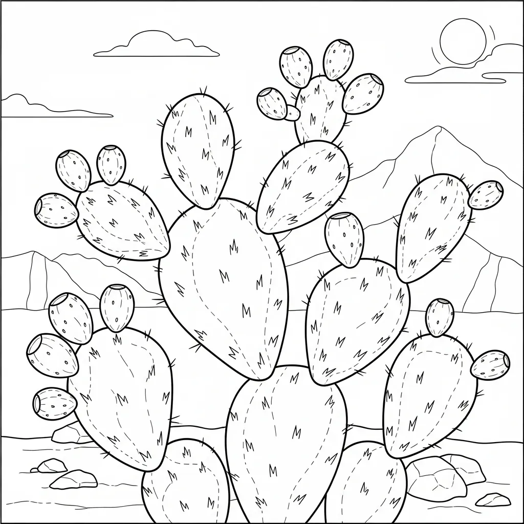 Vijgcactus Kleurplaat 10 Vijgcactus Kleurplaat 2