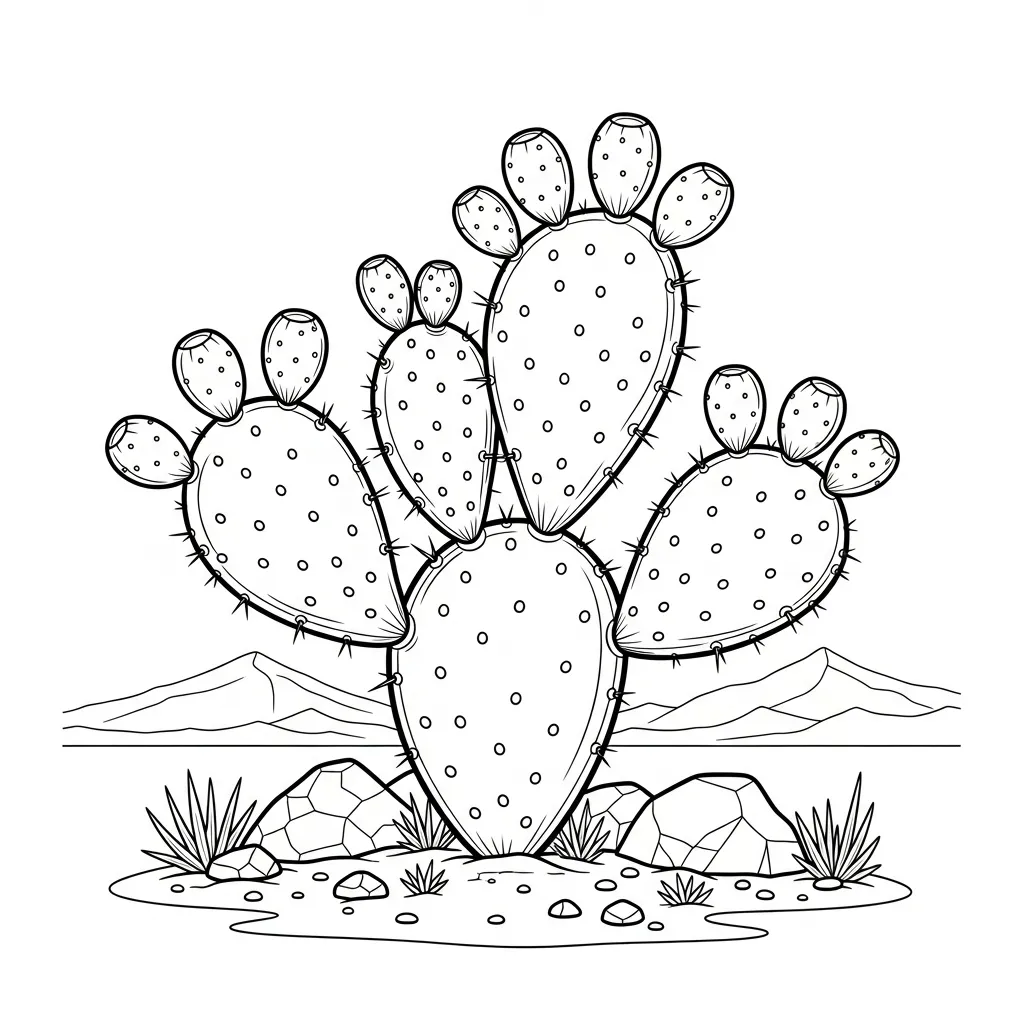 Vijgcactus Kleurplaat 11 Vijgcactus Kleurplaat 3