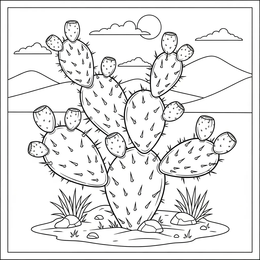 Vijgcactus Kleurplaat 13 Vijgcactus Kleurplaat 5