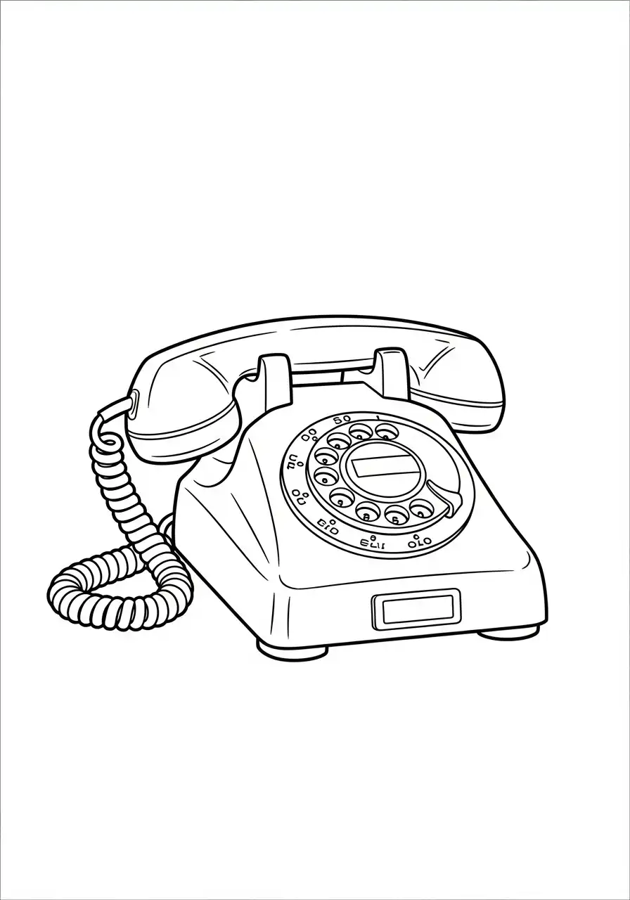 antieke telefoon met draaischijf kleurplaat