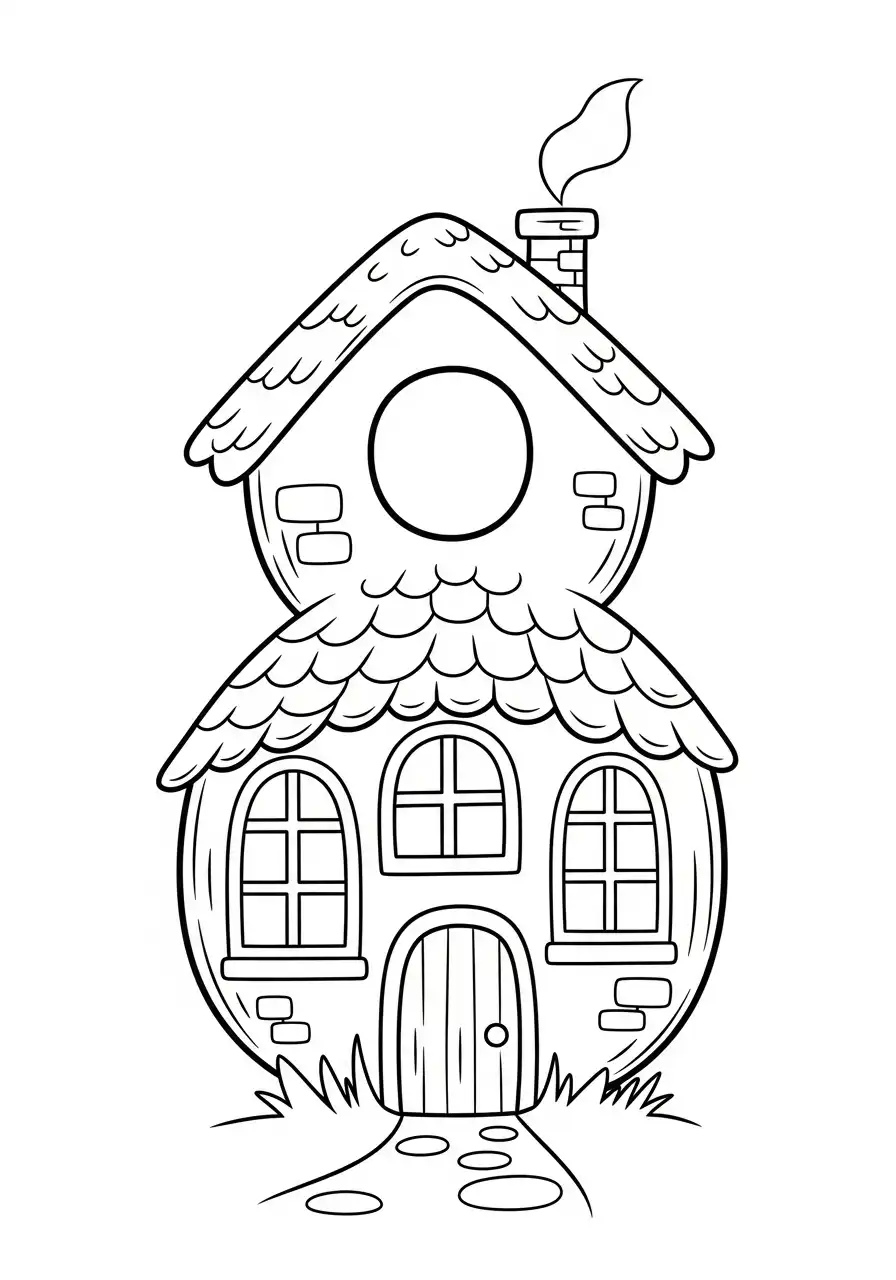 Cijfers 8 Kleurplaat 18 huisje vorm cijfer 8 kleurplaat