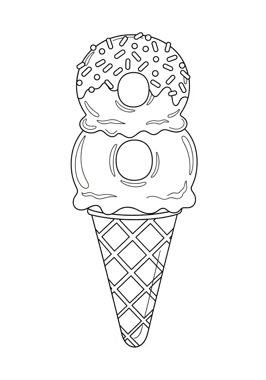 Cijfers 8 Kleurplaat 19 ijsje donuts zoetigheid cijfer 8 kleurplaat