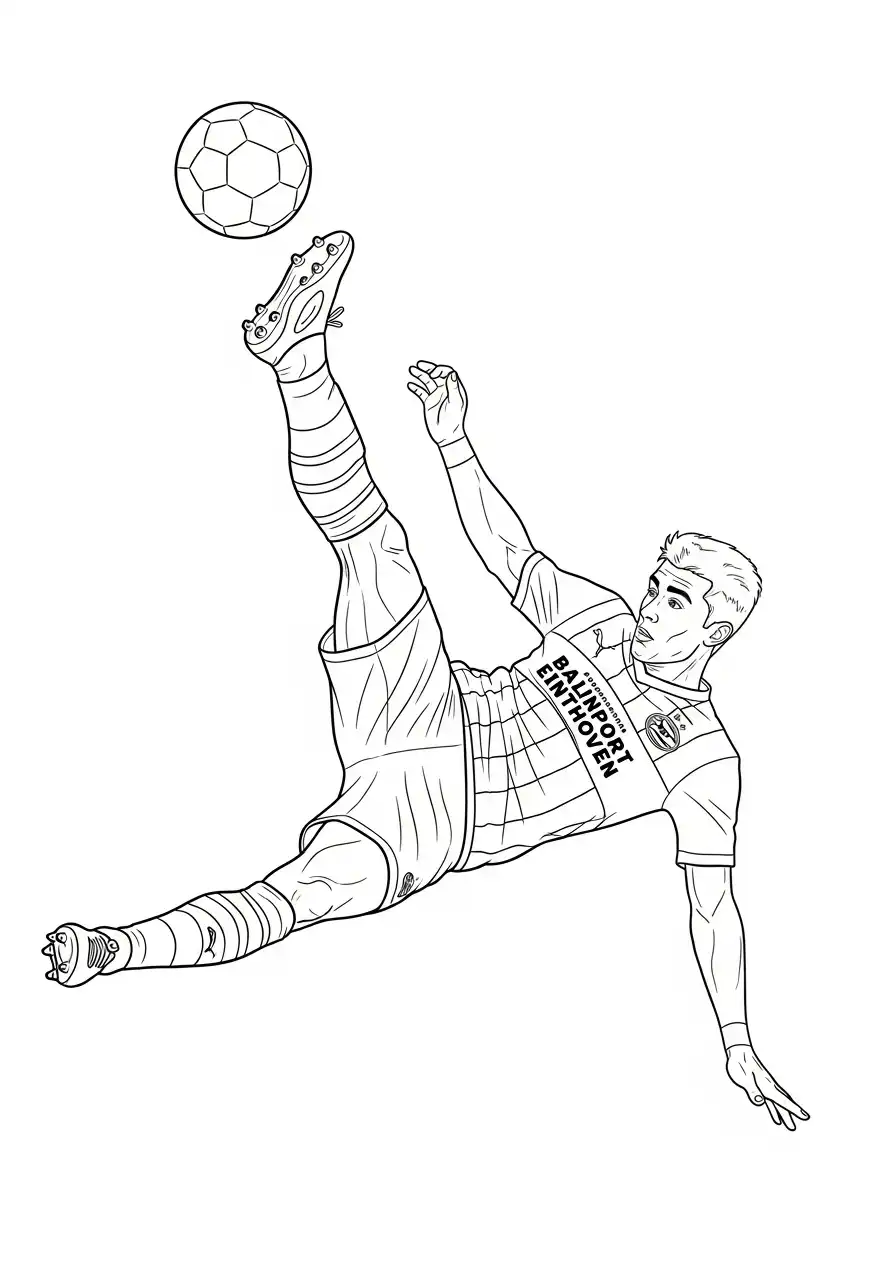 psv speler omhaal actie kleurplaat