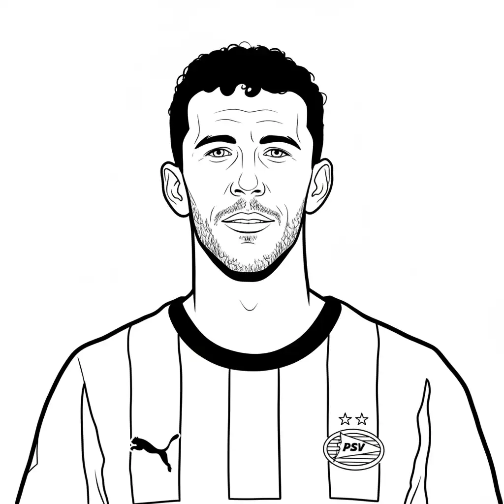 psv speler portret kleurplaat