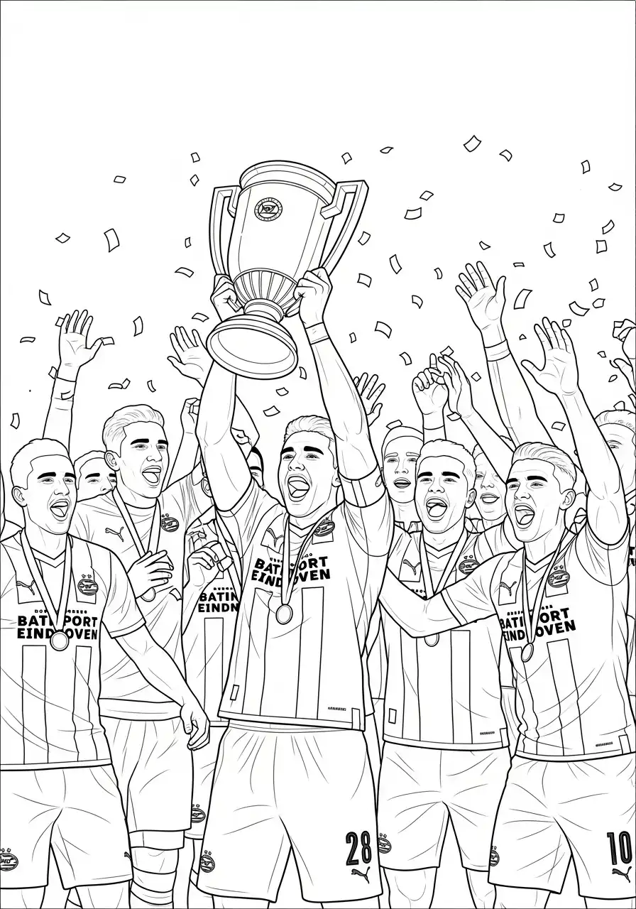 psv team viert kampioenschap kleurplaat