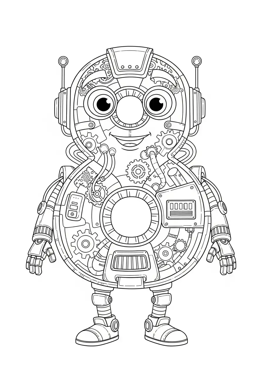 Cijfers 8 Kleurplaat 27 robot techniek cijfer 8 kleurplaat