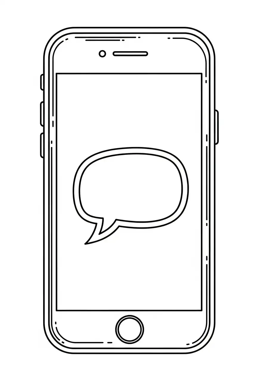 smartphone met bericht icoon kleurplaat