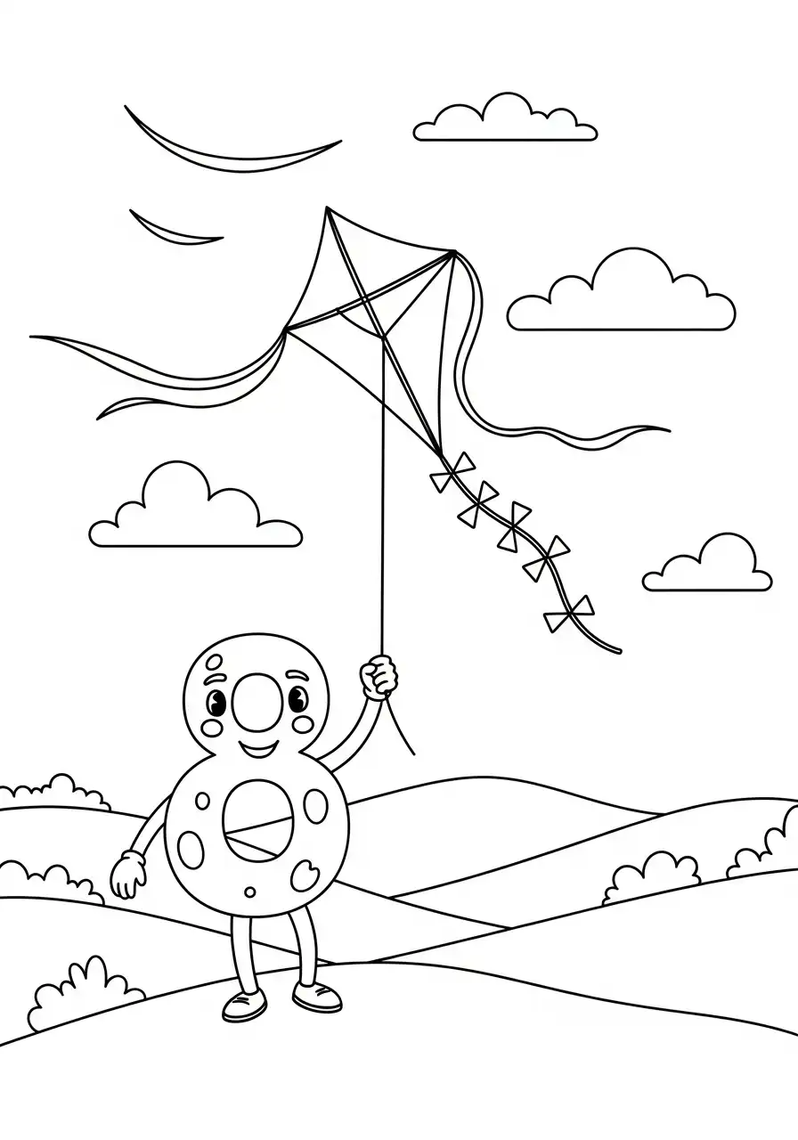 Cijfers 8 Kleurplaat 33 vlieger cijfer 8 poppetje kleurplaat