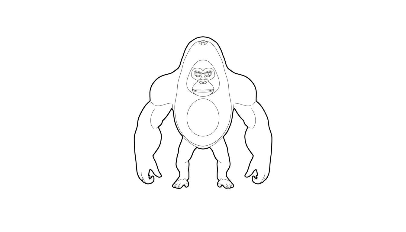 Abonono Schimpaziono Kleurplaat 2