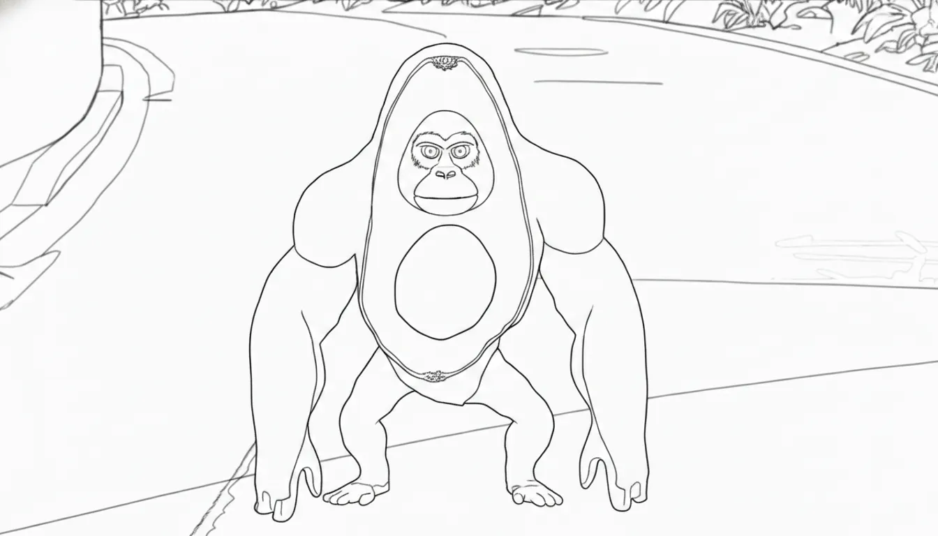 Abonono Schimpaziono Kleurplaat 11