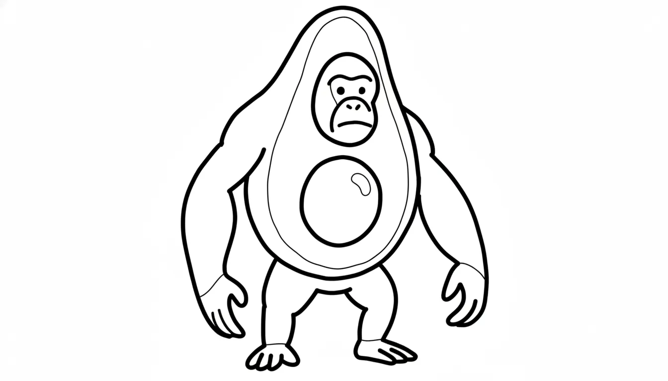 Abonono Schimpaziono Kleurplaat 12