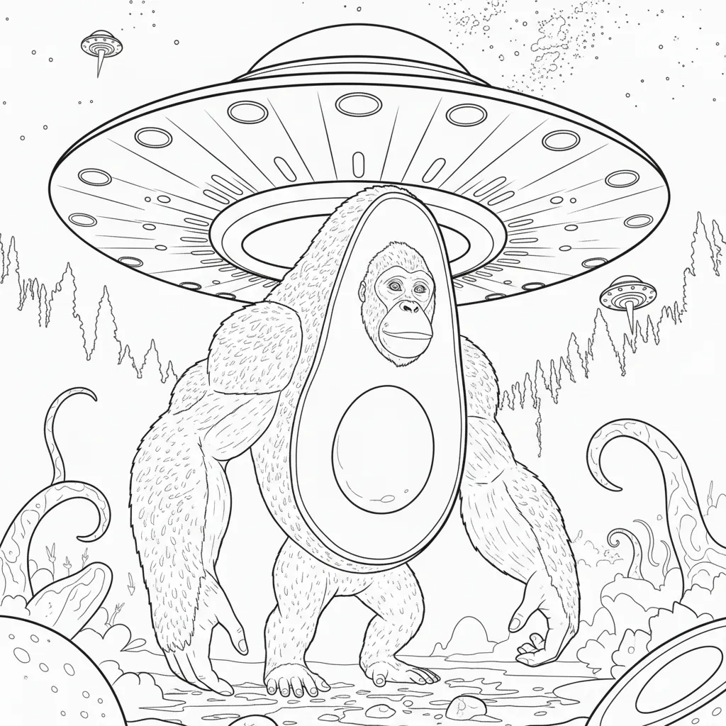 Abonono Schimpaziono Kleurplaat 13