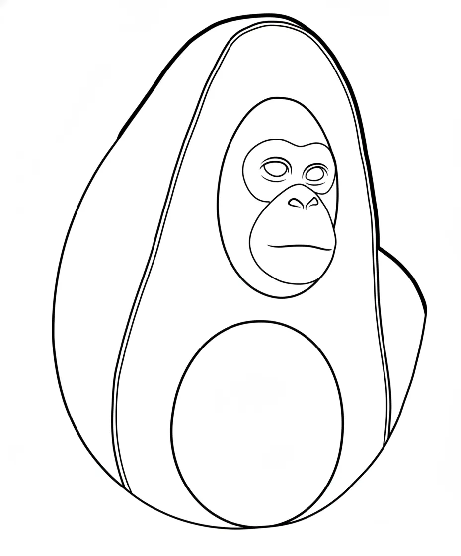 Abonono Schimpaziono Kleurplaat 3