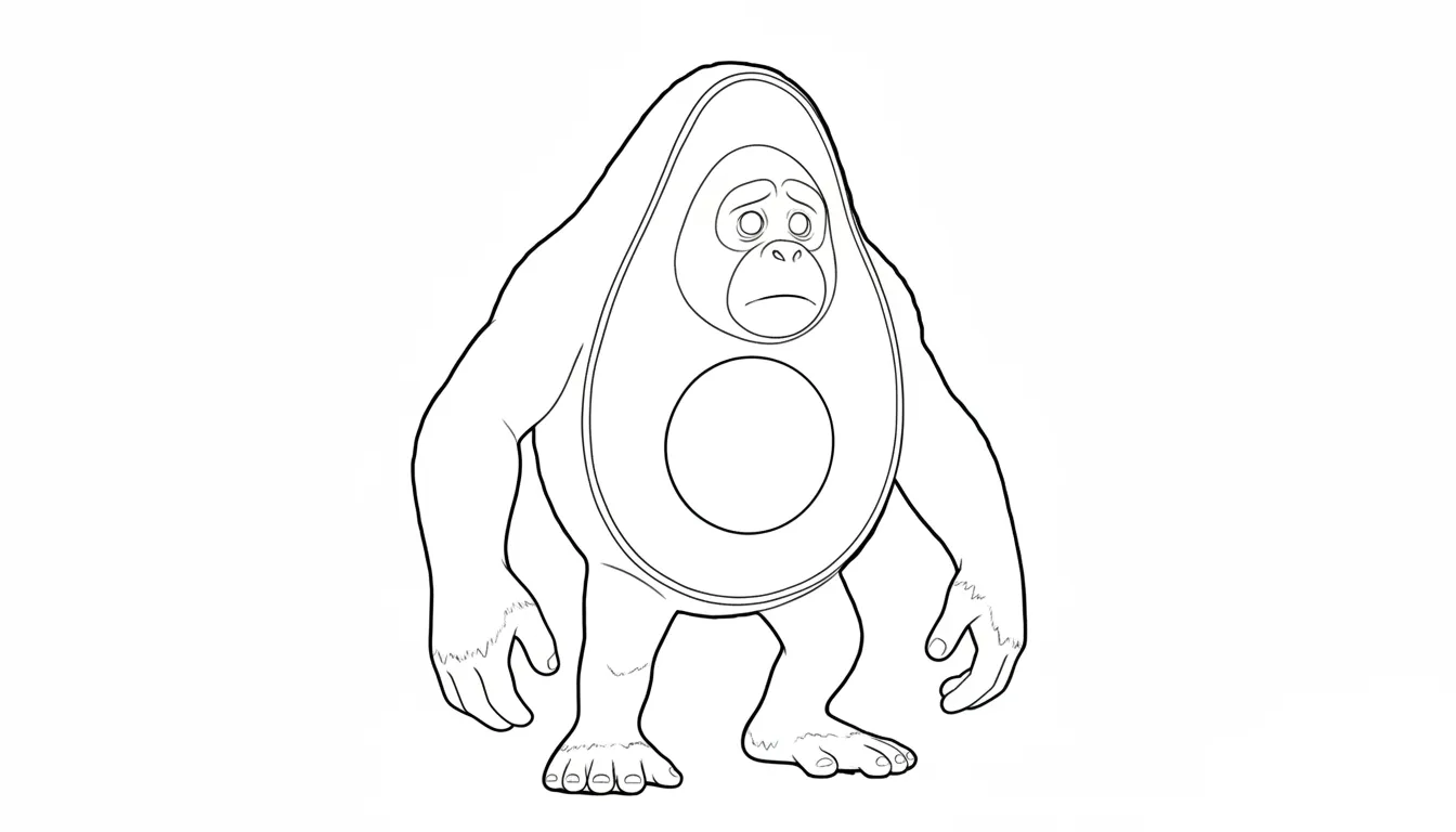 Abonono Schimpaziono Kleurplaat 4
