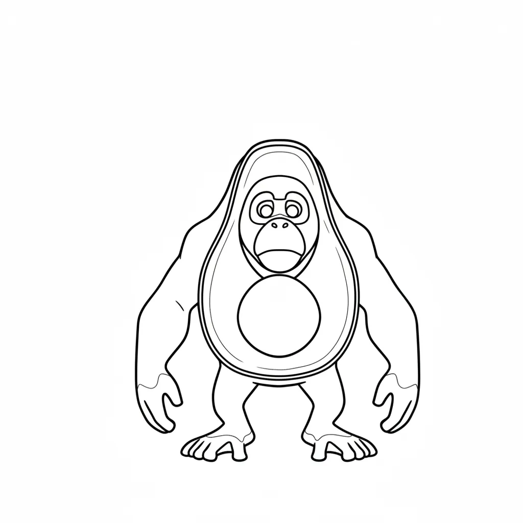 Abonono Schimpaziono Kleurplaat 5