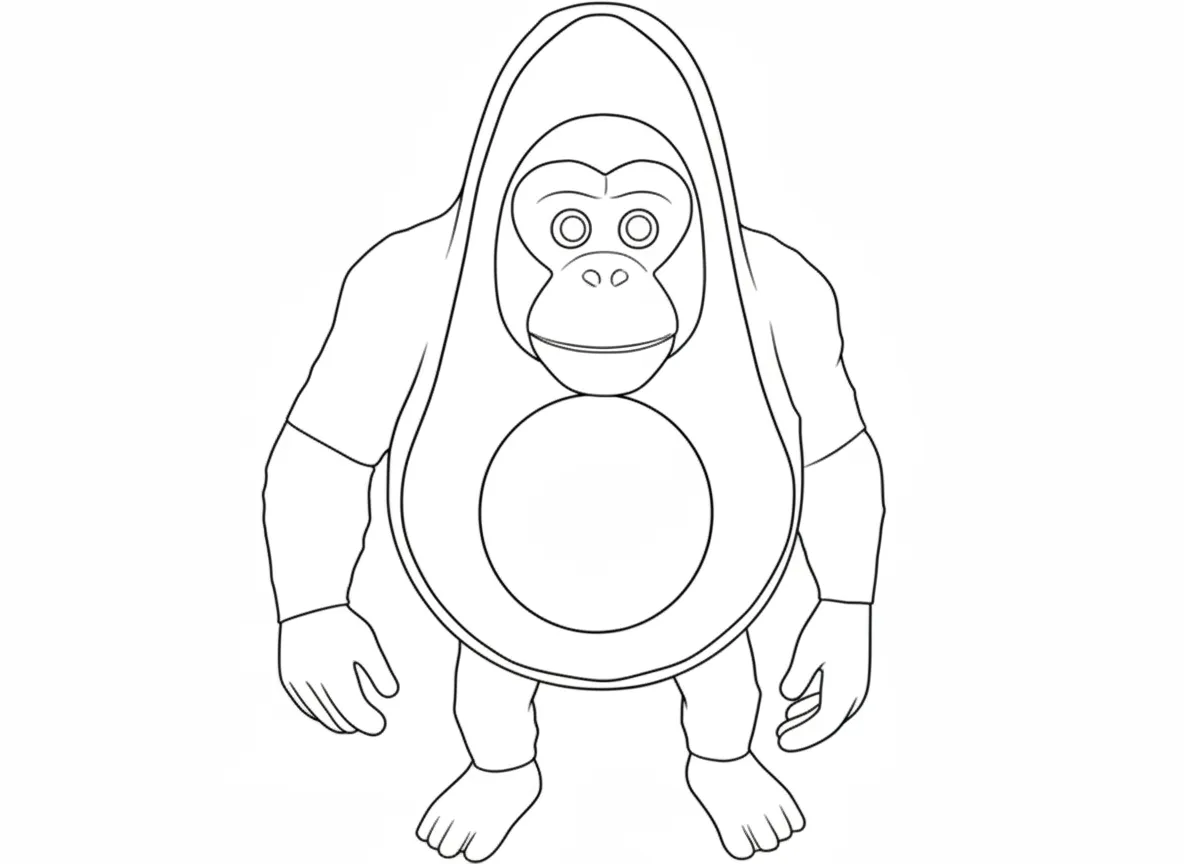 Abonono Schimpaziono Kleurplaat 7