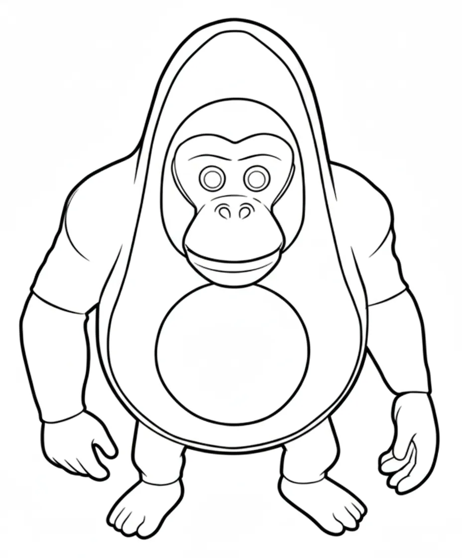 Abonono Schimpaziono Kleurplaat 8