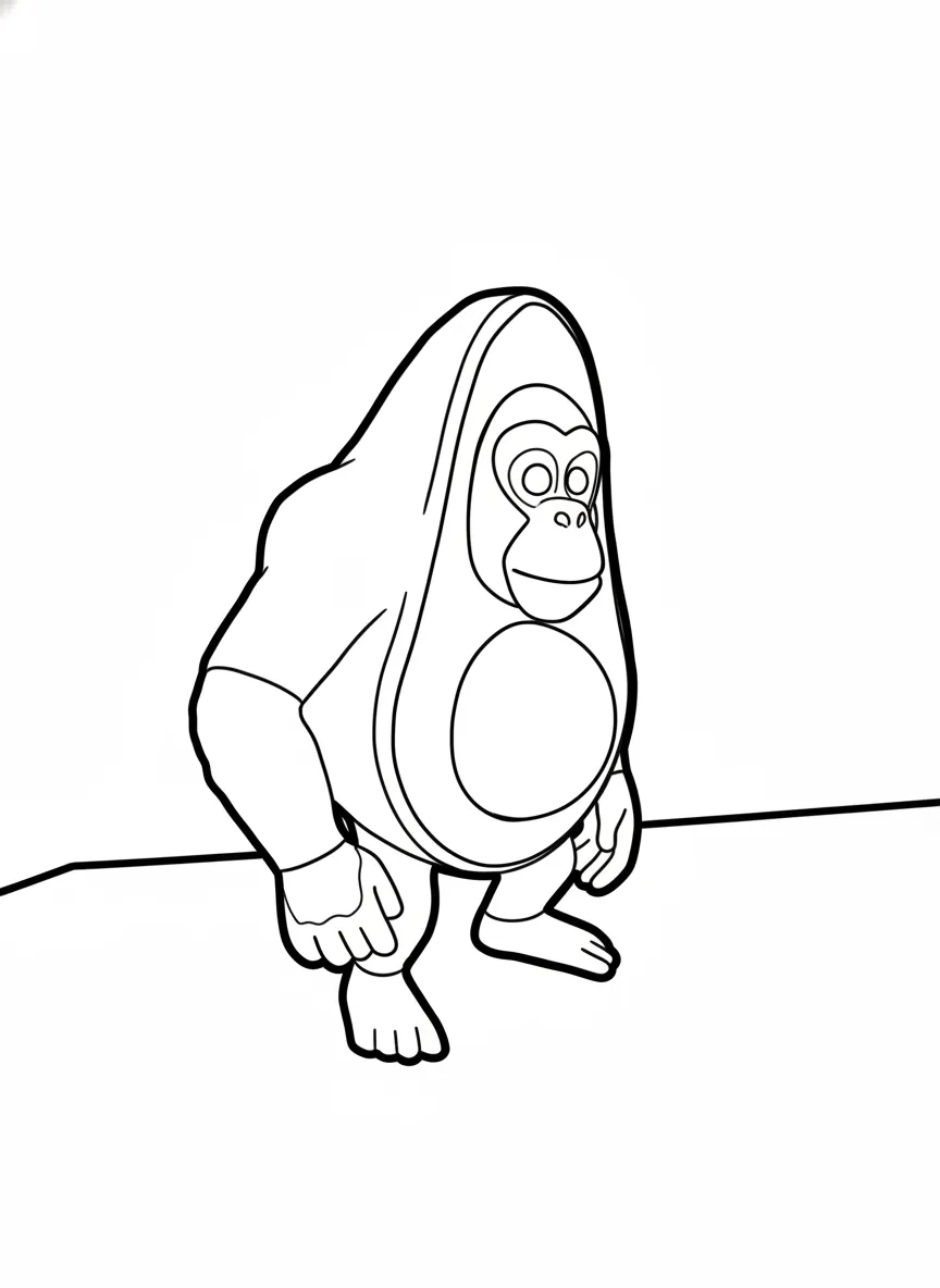 Abonono Schimpaziono Kleurplaat 9