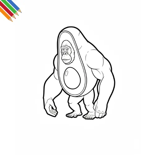 Abonono Schimpaziono Kleurplaat thumbnail