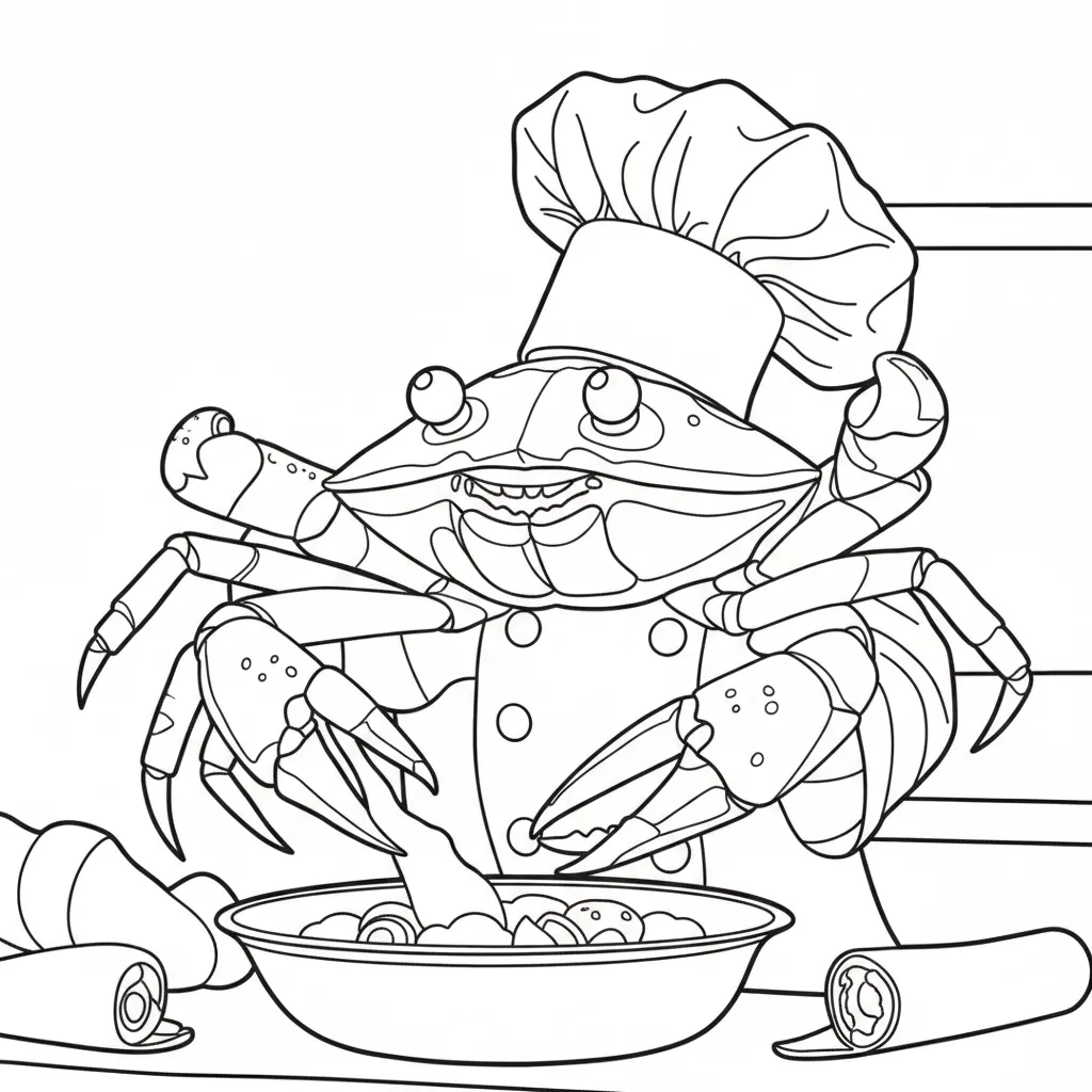 Chef Crabracadabra Kleurplaat