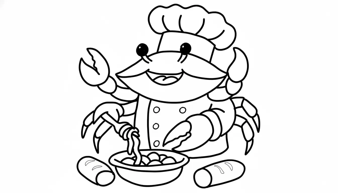 Chef Crabracadabra Kleurplaat 1
